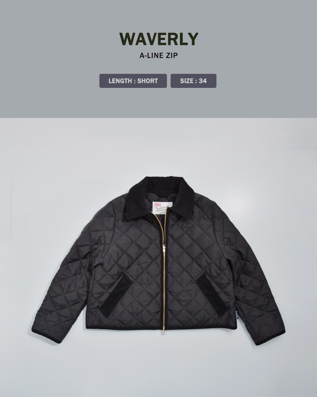Traditional Weatherwear(トラディショナルウェザーウェア)ウェーバリー Aライン ジップ キルティング ジャケット WAVERLY A-LINE ZIP l262apqco0552aa