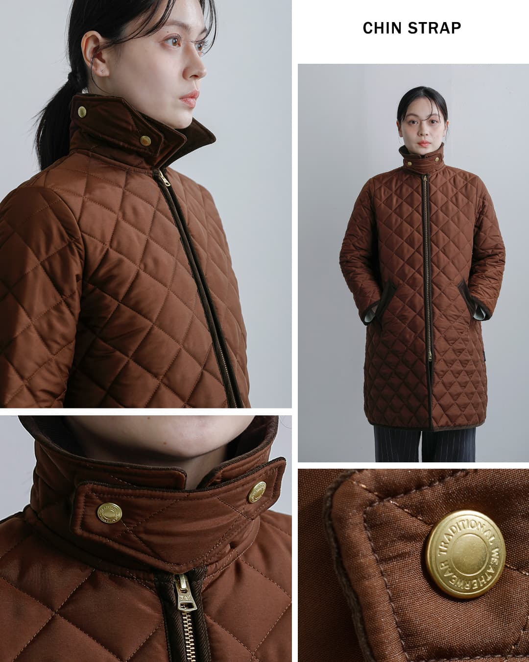 Traditional Weatherwear(トラディショナルウェザーウェア)ウェーバリー Aライン ジップ ロング ジャケット WAVERLY A-LINE ZIPZ LONG l262apqco0553aa