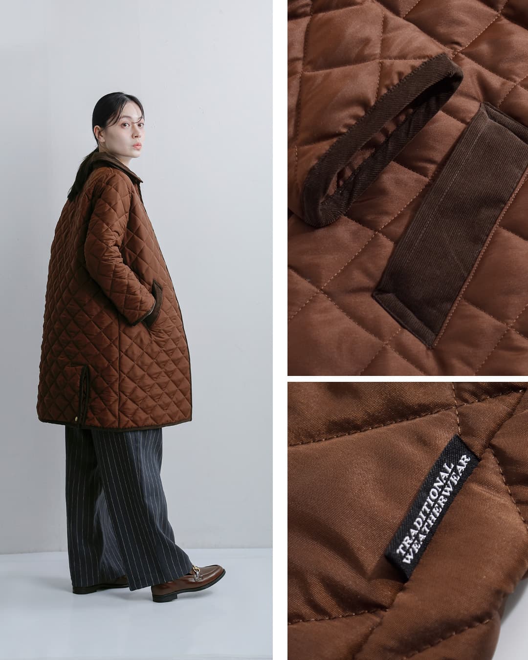 Traditional Weatherwear(トラディショナルウェザーウェア)ウェーバリー Aライン ジップ ロング ジャケット WAVERLY A-LINE ZIPZ LONG l262apqco0553aa