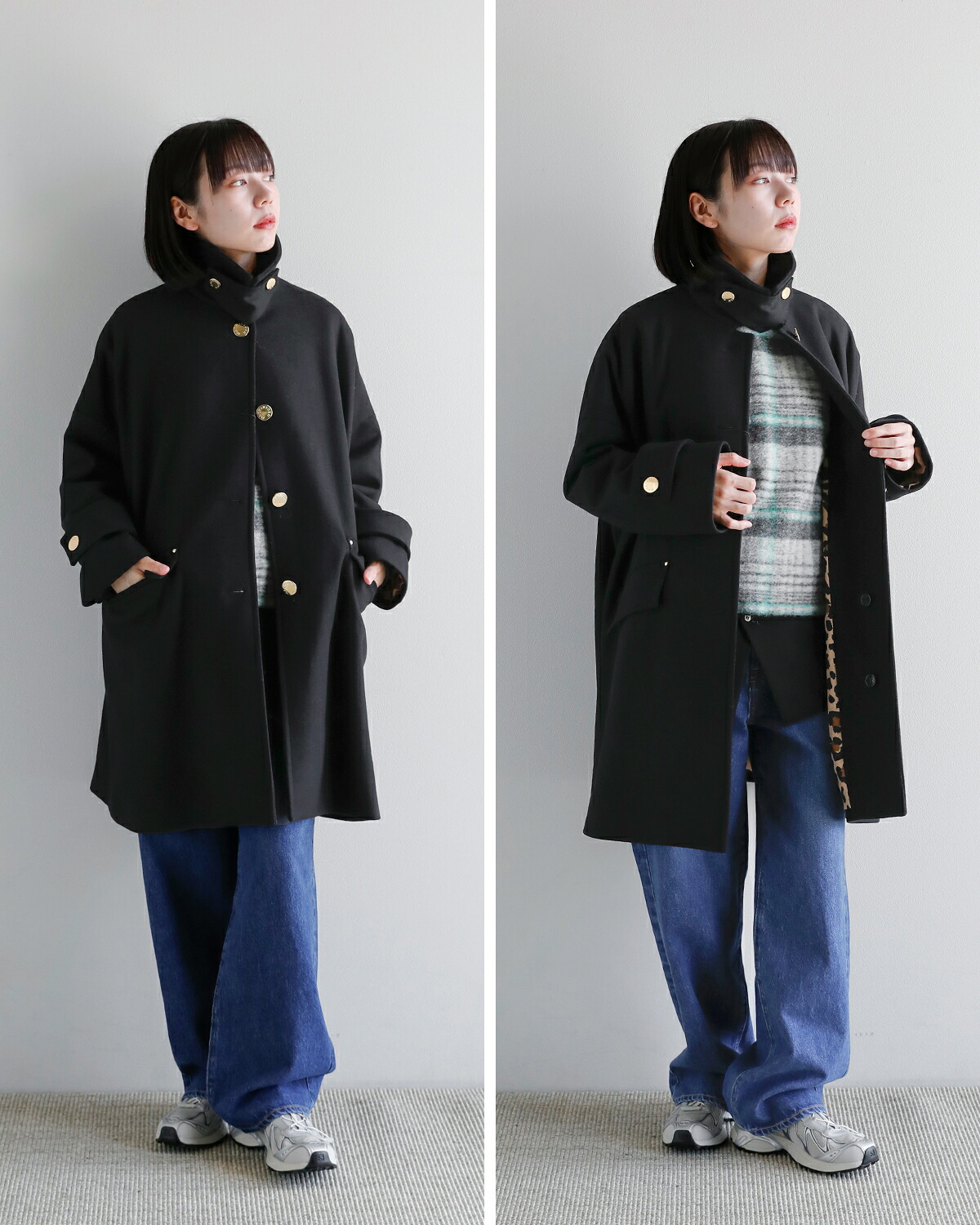 MACKINTOSH(マッキントッシュ)ハンビー ウールメルトン レオパードライニング ステンカラーコート New Humbie Leo MB l262mo1231f2klm