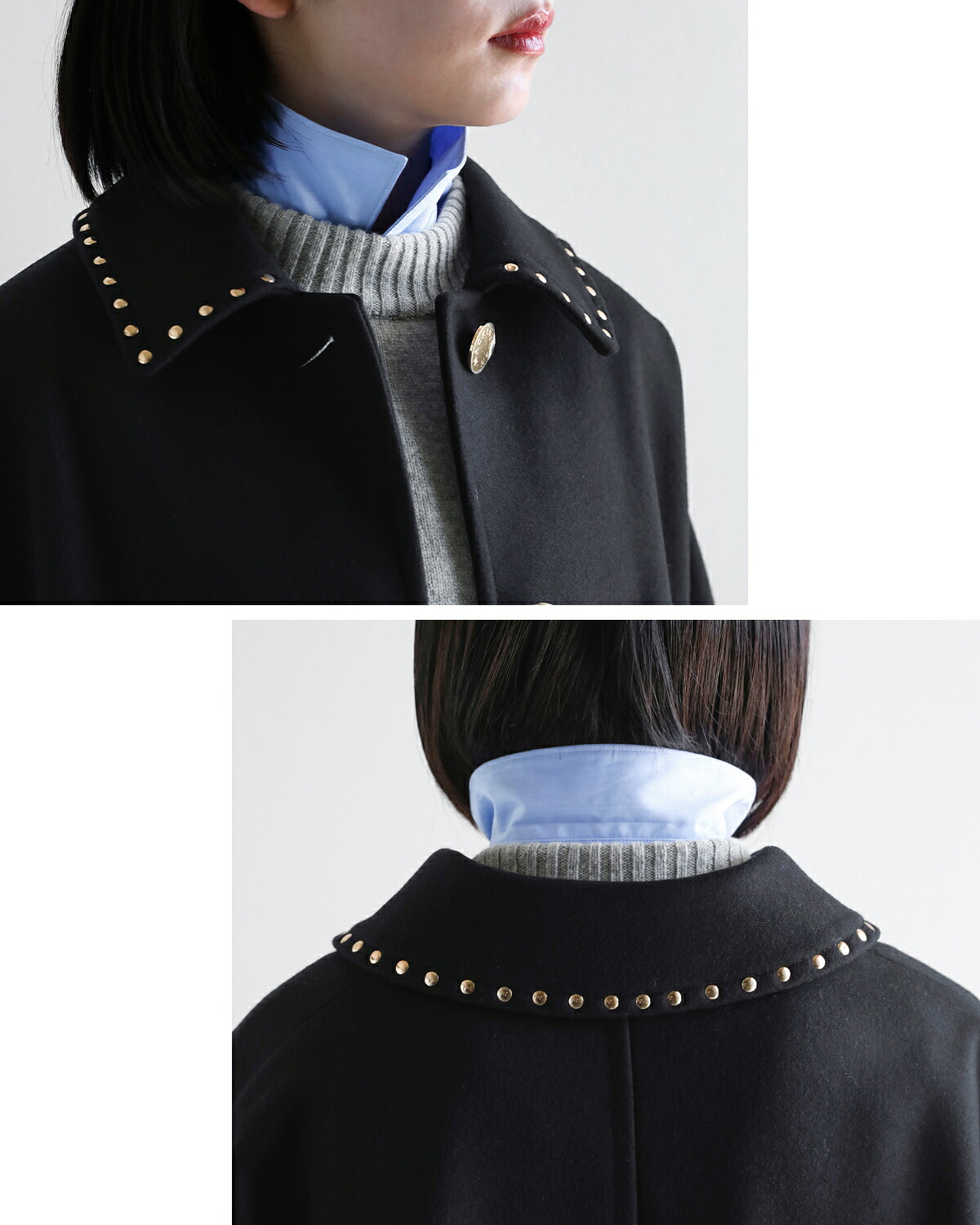MACKINTOSH(マッキントッシュ)ハンビー ウールメルトン スタッズ ステンカラーコート New Humbie Studs MB l262mo1231f2ks