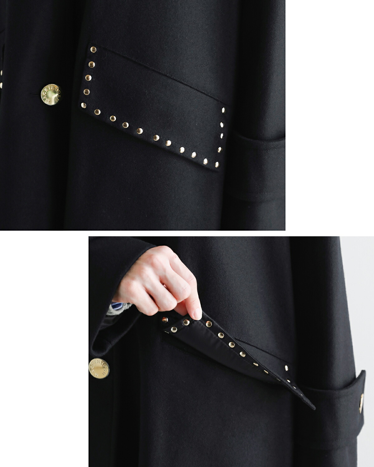 MACKINTOSH(マッキントッシュ)ハンビー ウールメルトン スタッズ ステンカラーコート New Humbie Studs MB l262mo1231f2ks