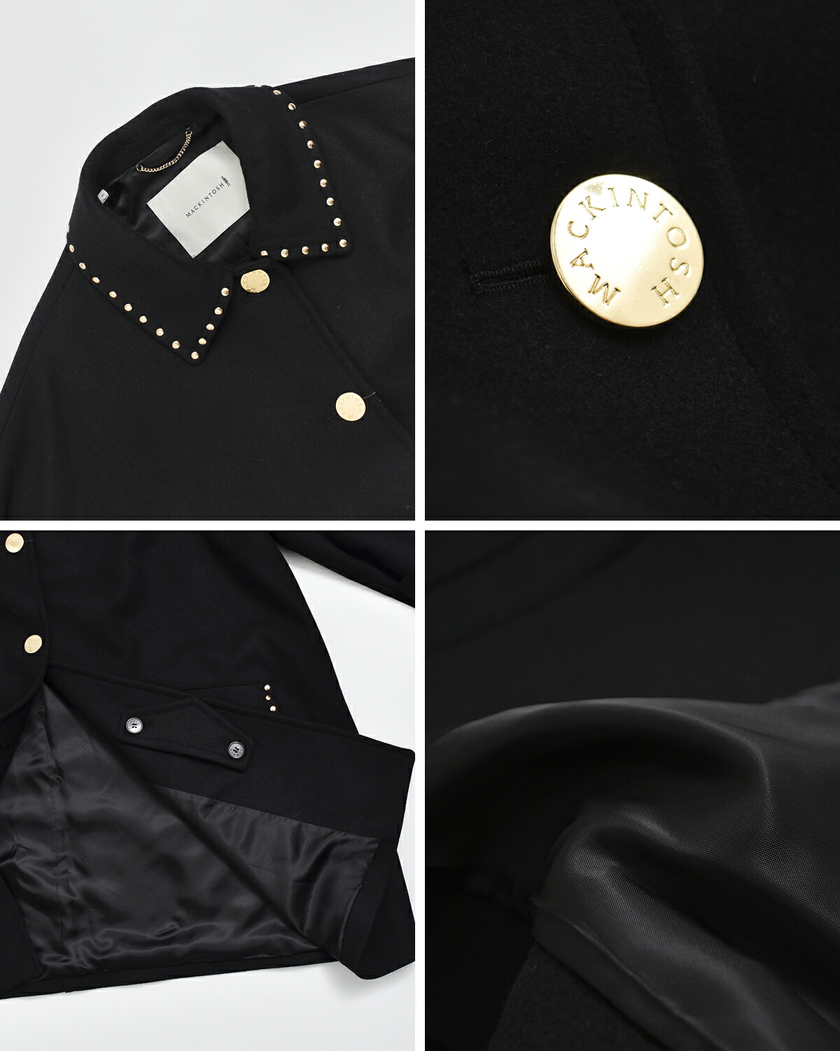 MACKINTOSH(マッキントッシュ)ハンビー ウールメルトン スタッズ ステンカラーコート New Humbie Studs MB l262mo1231f2ks