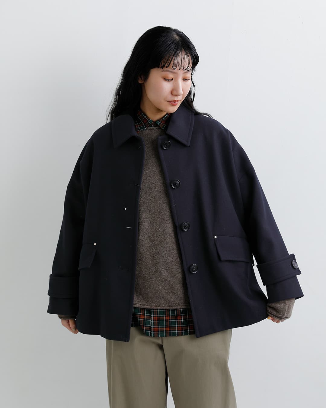 MACKINTOSHハンビー ウールメルトン ショート ステンカラーコート New Humbie Short l262mo1234f2k