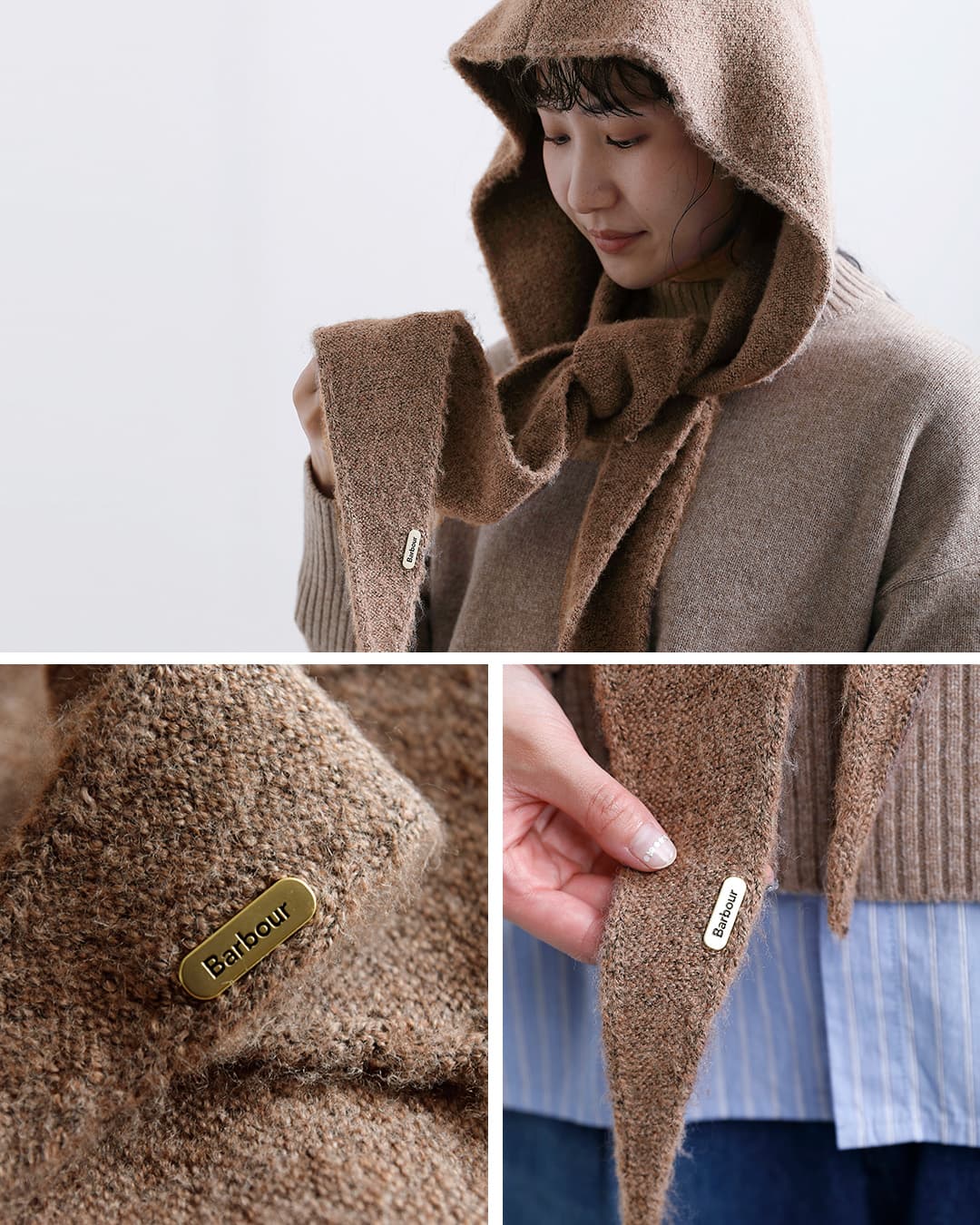 Barbourペニー ニット フード スカーフ PENNY KNITTED HOOD SCARF lac0370