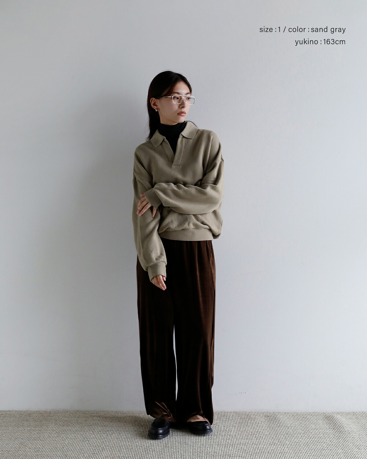 GREYCHORD(グレーコード)コットン スキッパーカラー 長袖 カットソー OSLO lagc02806  秋冬
