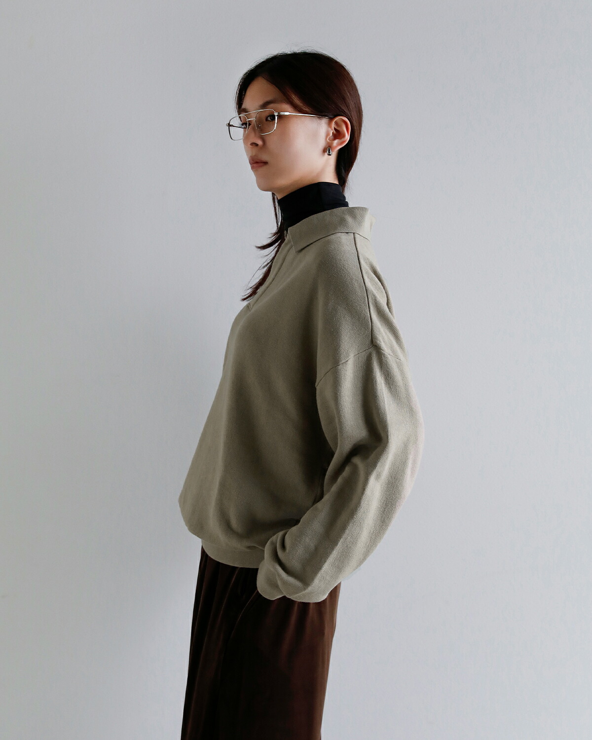 GREYCHORD(グレーコード)コットン スキッパーカラー 長袖 カットソー OSLO lagc02806  秋冬