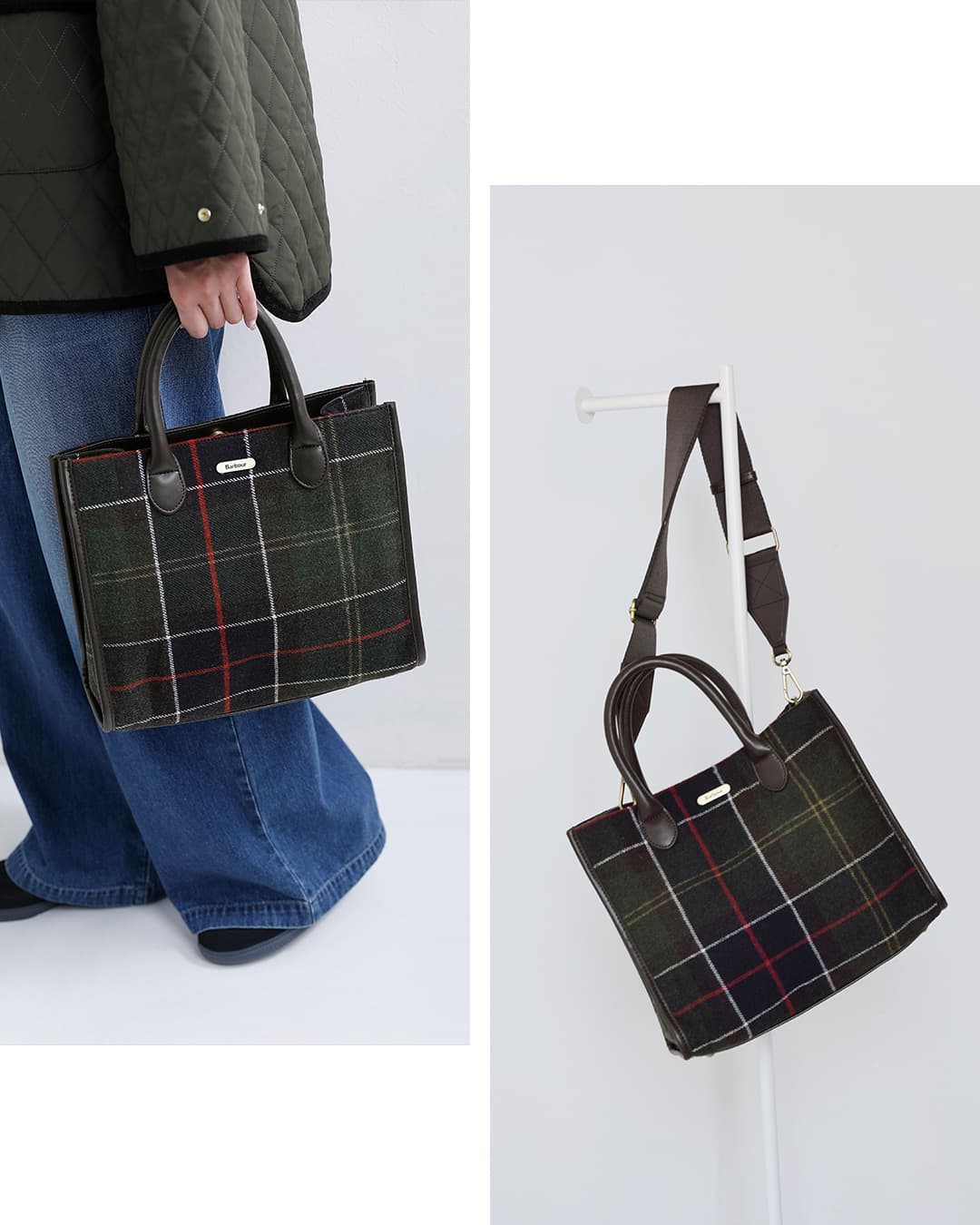 Barbour(バブアー)バーヒル タータン トート バッグ BARRHILL TARTAN TOTE BAG lba0423