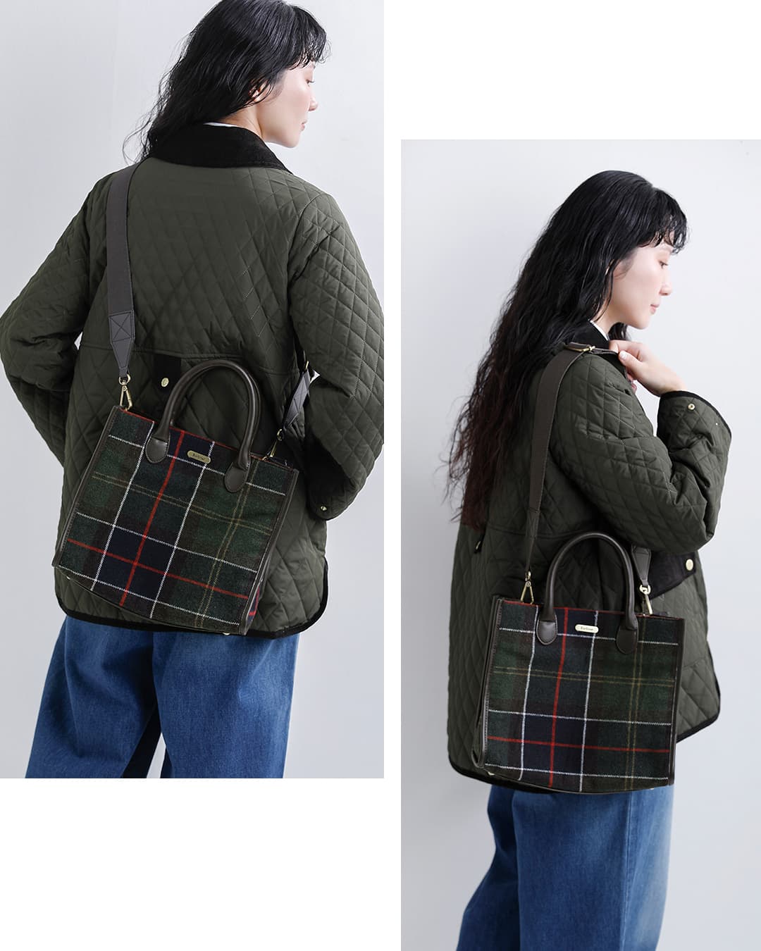 Barbour(バブアー)バーヒル タータン トート バッグ BARRHILL TARTAN TOTE BAG lba0423