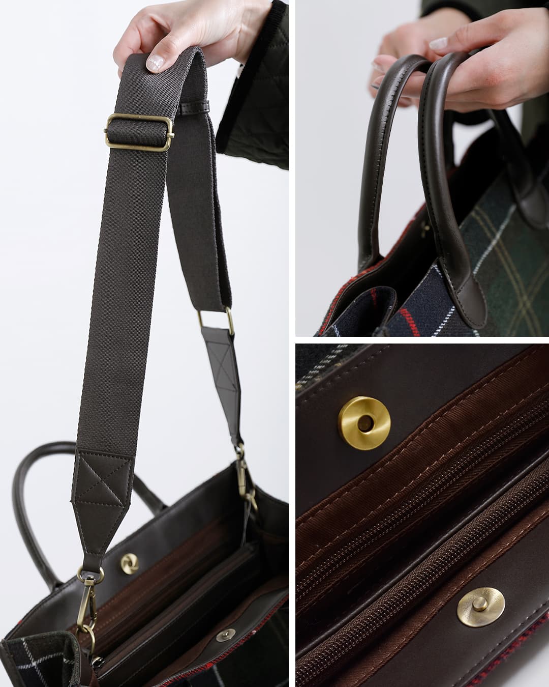 Barbour(バブアー)バーヒル タータン トート バッグ BARRHILL TARTAN TOTE BAG lba0423