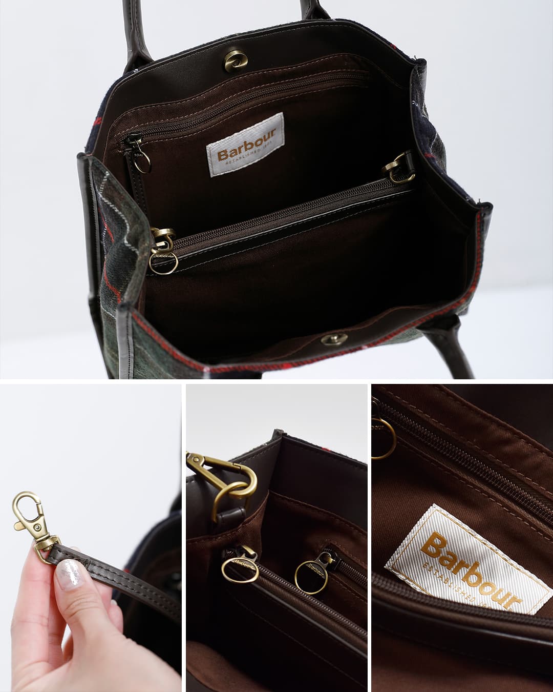 Barbour(バブアー)バーヒル タータン トート バッグ BARRHILL TARTAN TOTE BAG lba0423