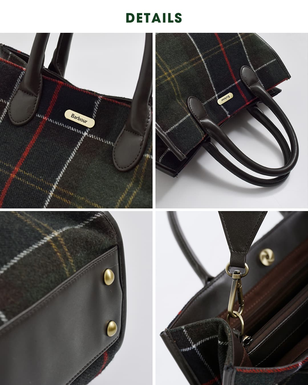 Barbour(バブアー)バーヒル タータン トート バッグ BARRHILL TARTAN TOTE BAG lba0423