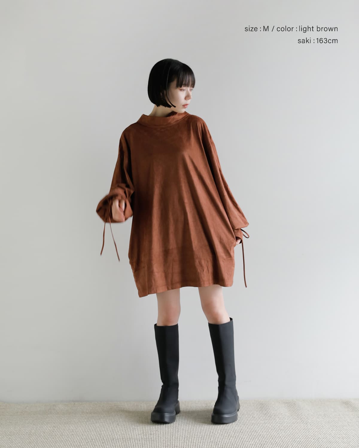 Studio Doe(スタジオドー)フェイクスエードレザー ドレス Faux Suede Leather Dress ld-259odr18