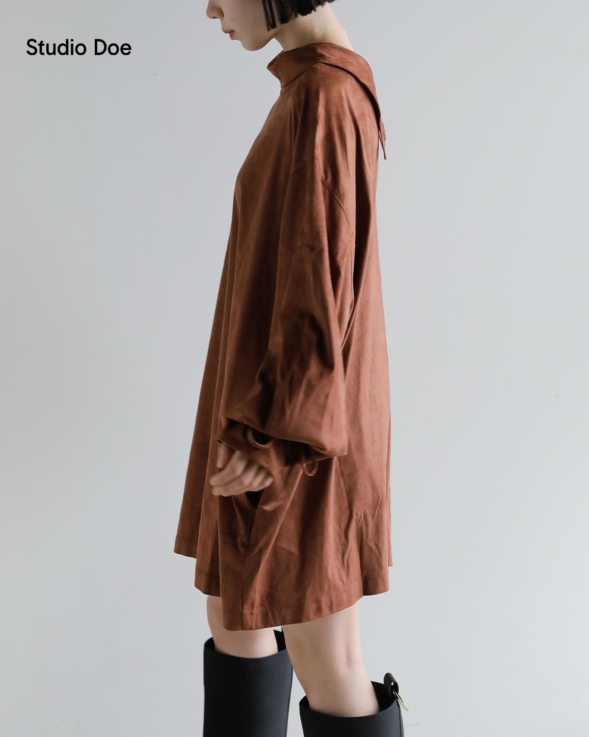 Studio Doe(スタジオドー)フェイクスエードレザー ドレス Faux Suede Leather Dress ld-259odr18
