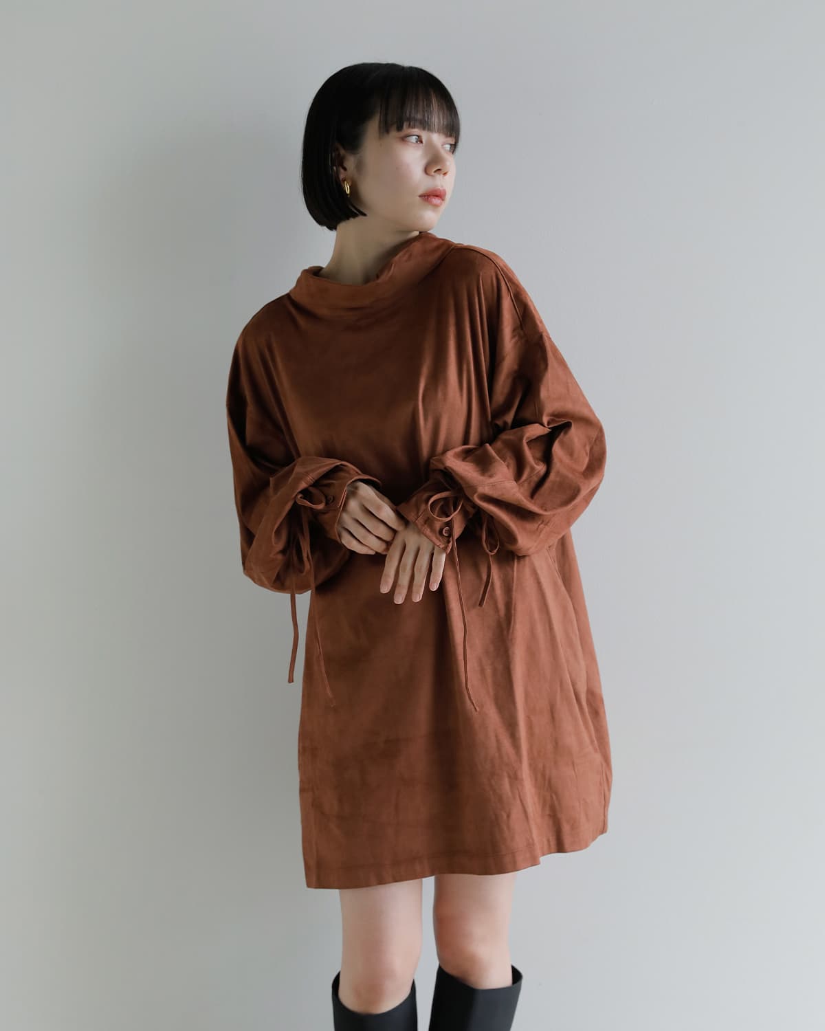 Studio Doe(スタジオドー)フェイクスエードレザー ドレス Faux Suede Leather Dress ld-259odr18