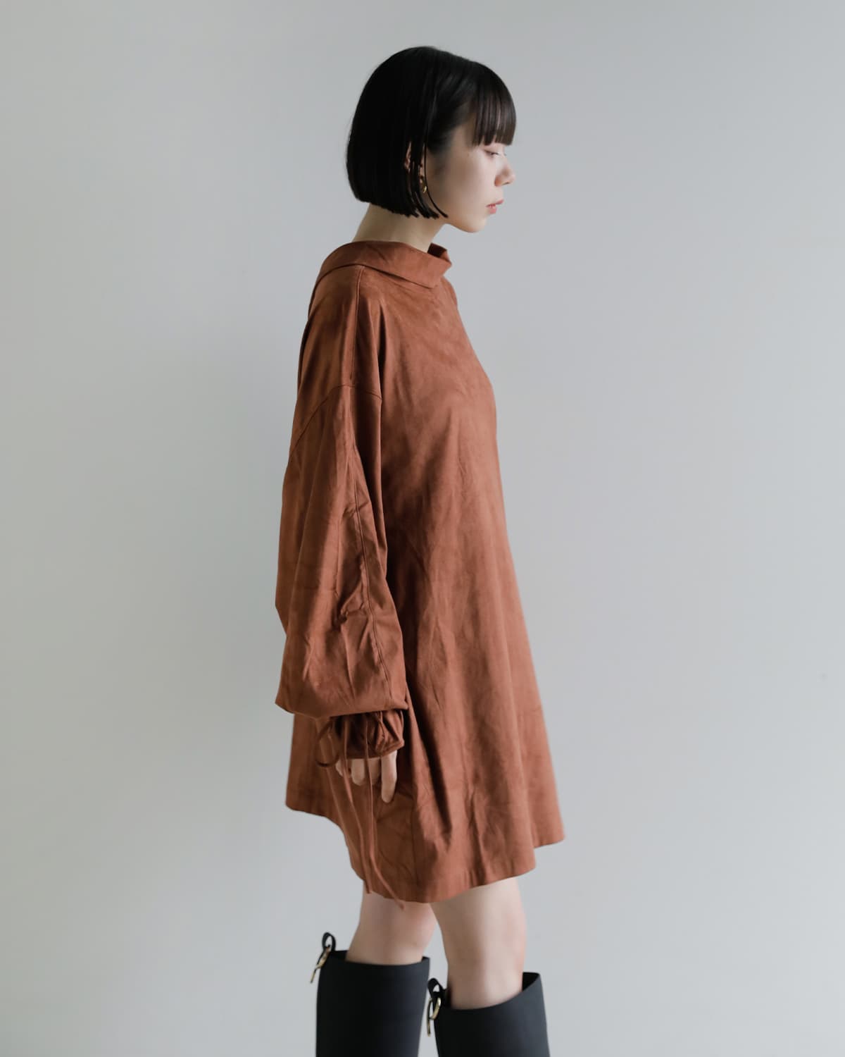 Studio Doe(スタジオドー)フェイクスエードレザー ドレス Faux Suede Leather Dress ld-259odr18