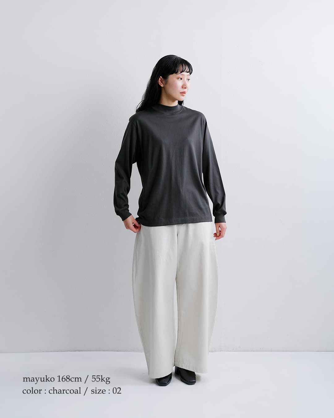 LIFiLL(���t�B��)�R�b�g�j�[ �V�� ���b�N�l�b�N �����O�X���[�u T�V���c COTTONY MOCKNECK lf003-01
