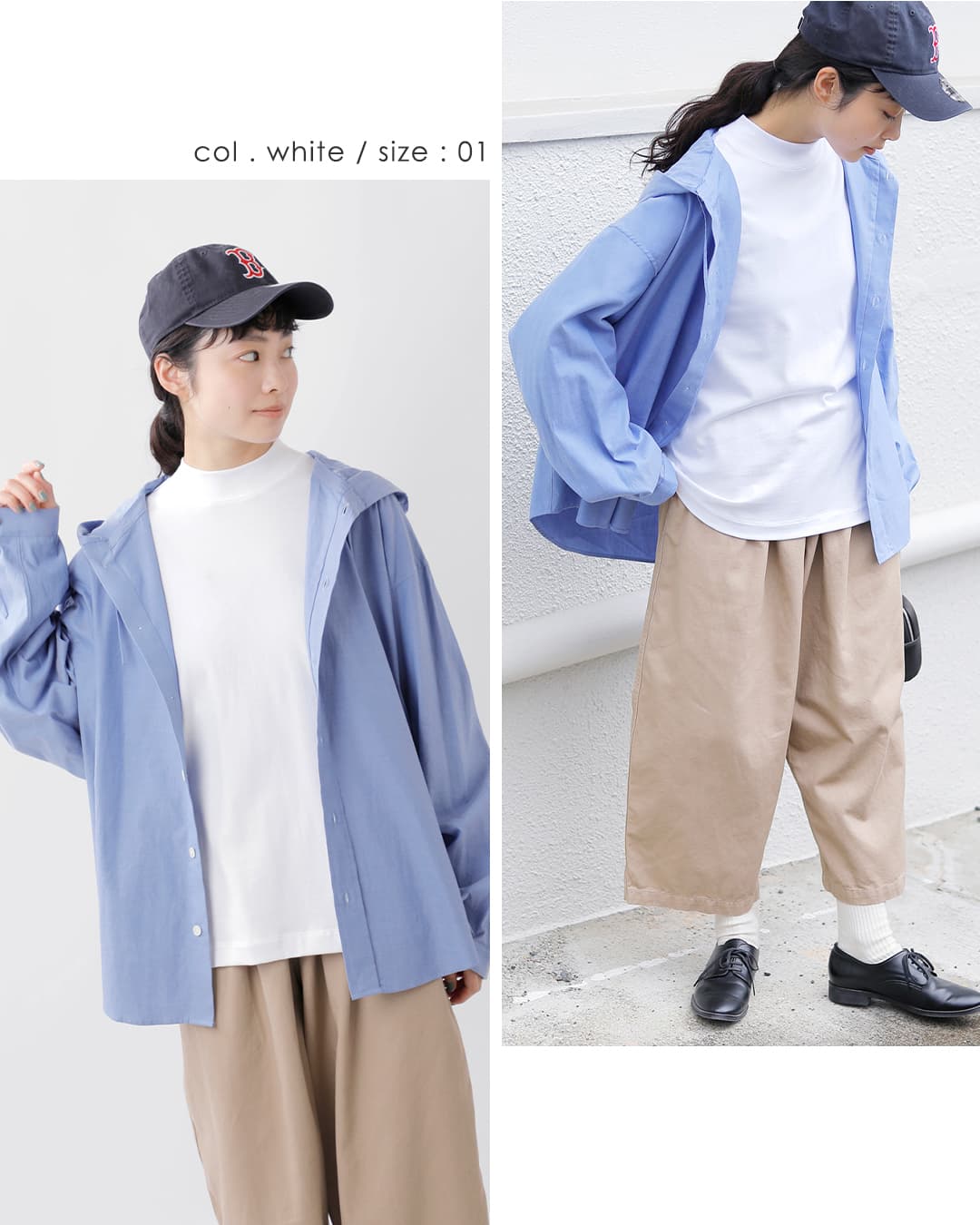 LIFiLL(���t�B��)�R�b�g�j�[ �V�� ���b�N�l�b�N �����O�X���[�u T�V���c COTTONY MOCKNECK lf003-01