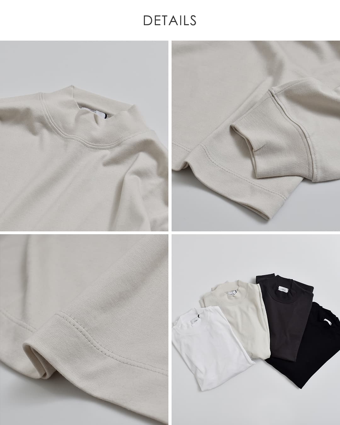 LIFiLL(���t�B��)�R�b�g�j�[ �V�� ���b�N�l�b�N �����O�X���[�u T�V���c COTTONY MOCKNECK lf003-01