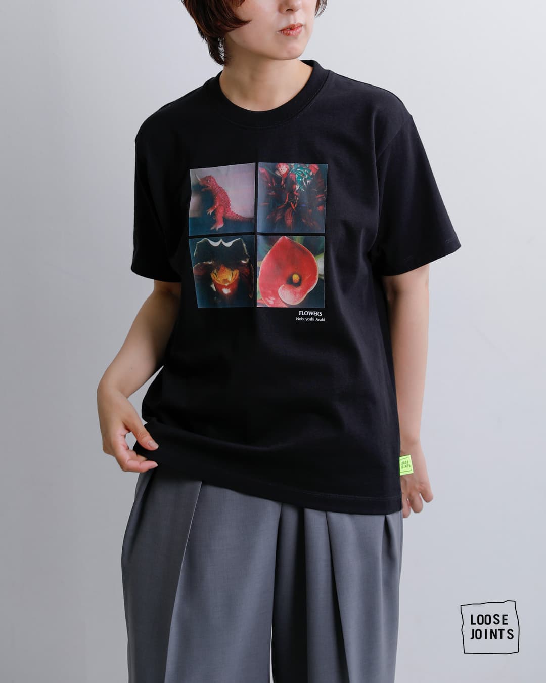 LOOSE JOINTS(ルーズジョインツ)コットン 半袖 Tシャツ NOBUYOSHI ARAKI FLOWERS S/S TEE lf26js008na
