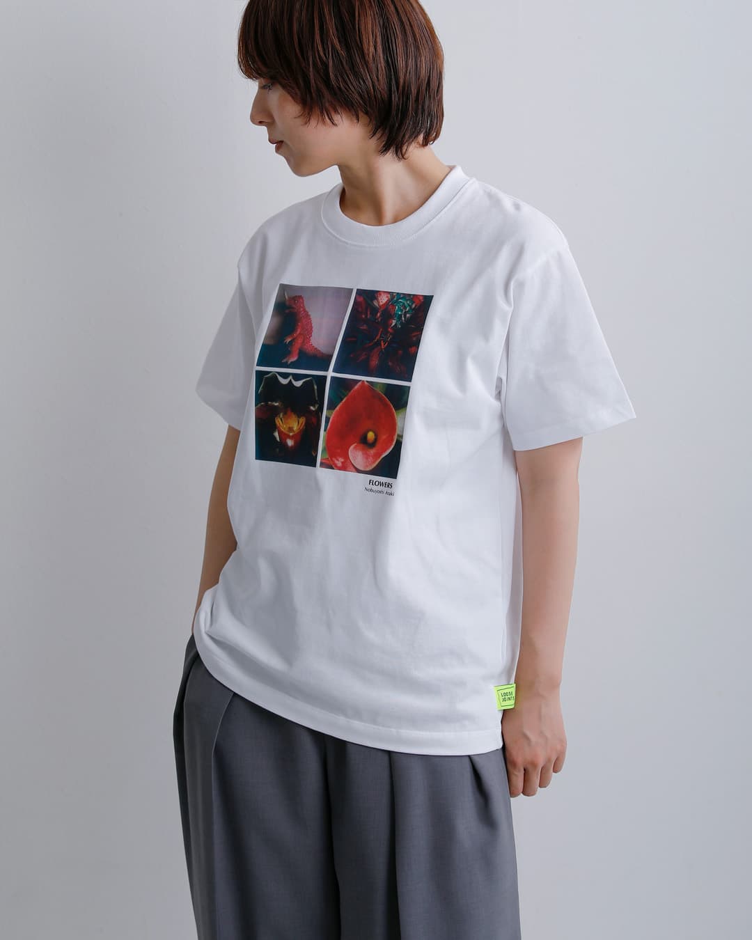 LOOSE JOINTS(ルーズジョインツ)コットン 半袖 Tシャツ NOBUYOSHI ARAKI FLOWERS S/S TEE lf26js008na