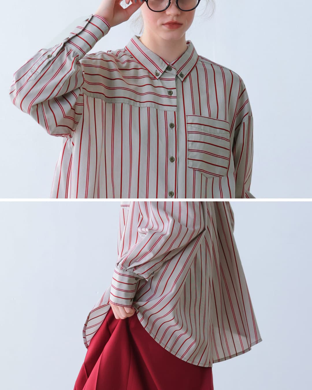 KELEN(ケレン)aranciato別注 ボタンダウンデザイン ストライプ シャツ TESSA lkl25fbl2251