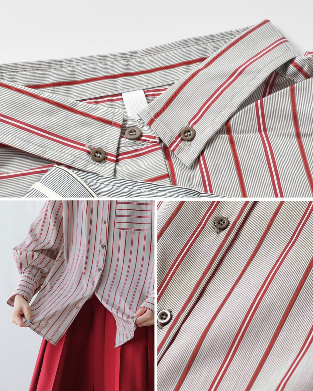 KELEN(ケレン)aranciato別注 ボタンダウンデザイン ストライプ シャツ TESSA lkl25fbl2251