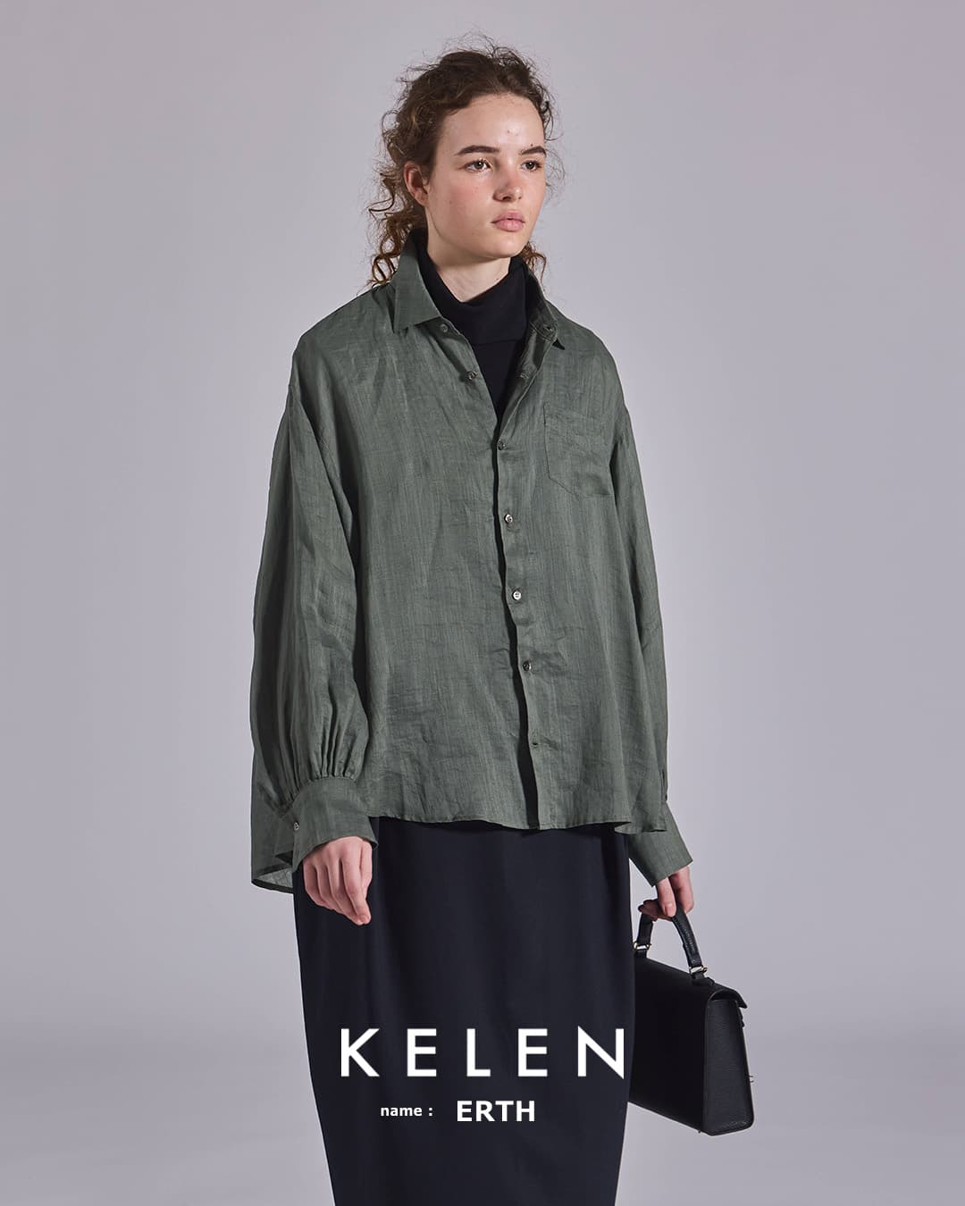 KELEN(ケレン)バックフレアデザイン ラミー シャツ ERTH lkl26fbl2318