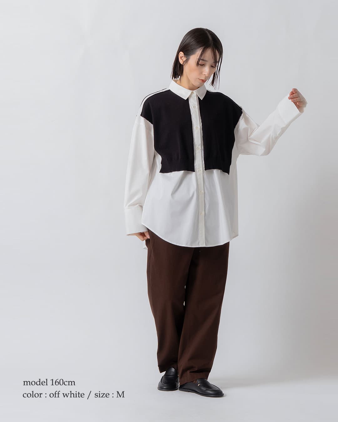 KELEN ケレン パネルデザイン ニットコンビ ブラウス ROLIN