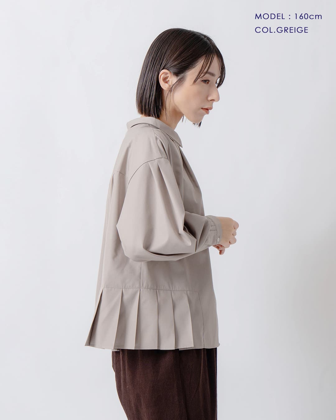 KELEN(ケレン)サイドヘム プリーツデザイン ブラウス CAMIE lkl26fbl2325