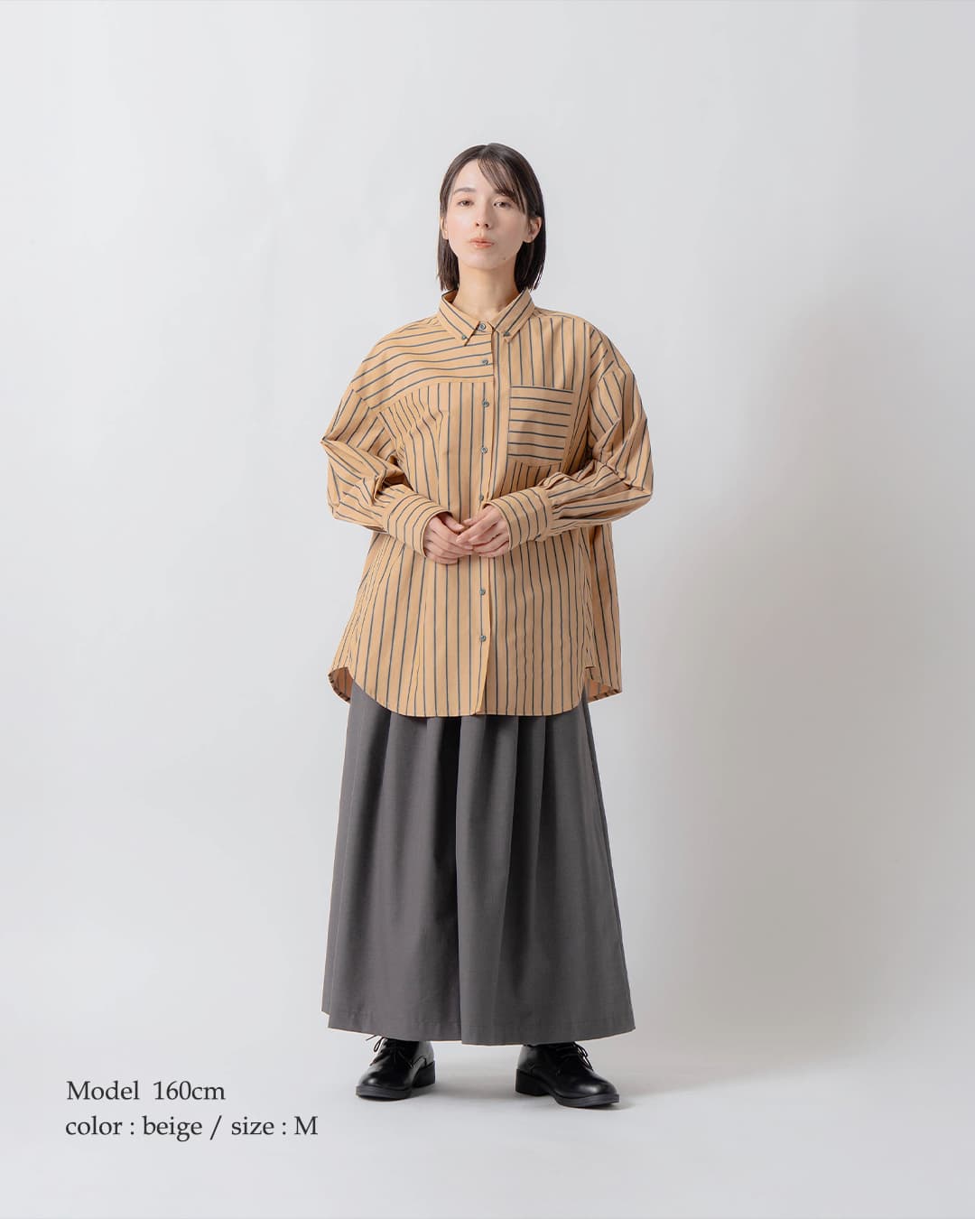 KELEN(ケレン)ボタンダウンデザイン ストライプ シャツ TESSA lkl26fbl2328
