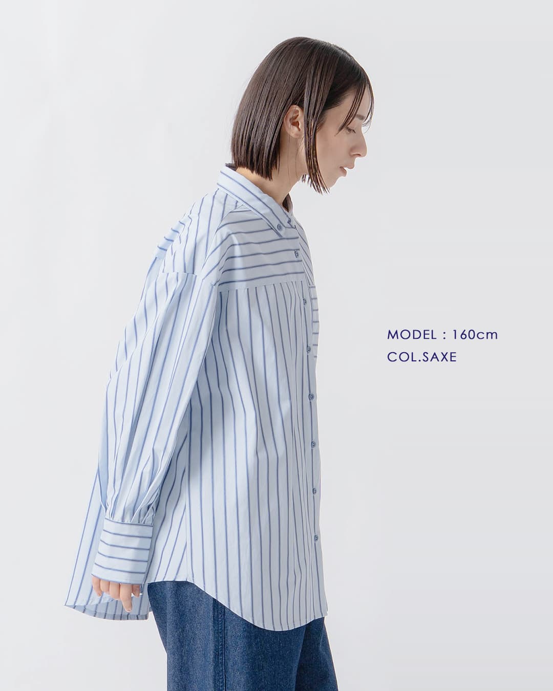 KELEN(ケレン)ボタンダウンデザイン ストライプ シャツ TESSA lkl26fbl2328