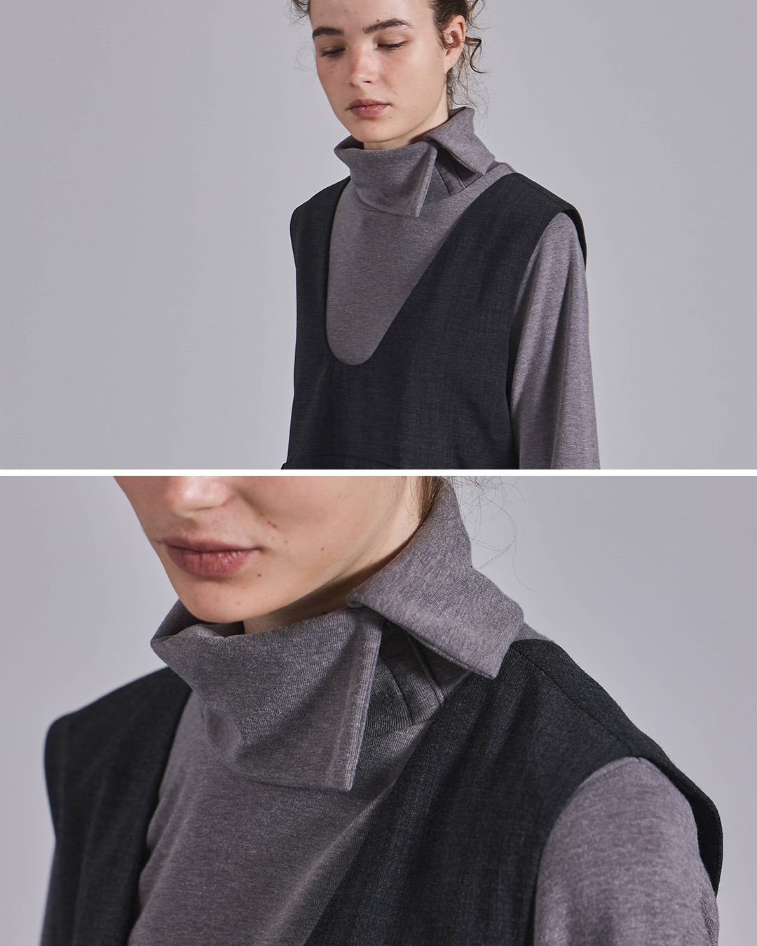 KELENベロアコンビ デザインネック カットソー LANDY lkl26fcs2042