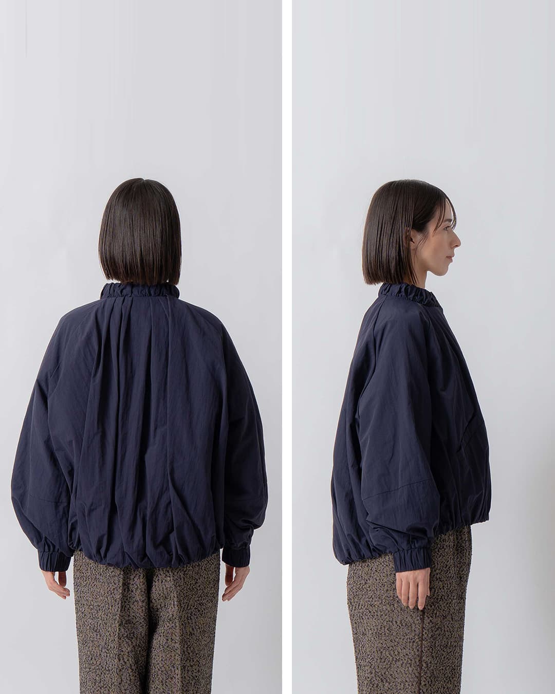 KELENナイロンギャザー 中綿入り ブルゾン NEES lkl26fjk2093