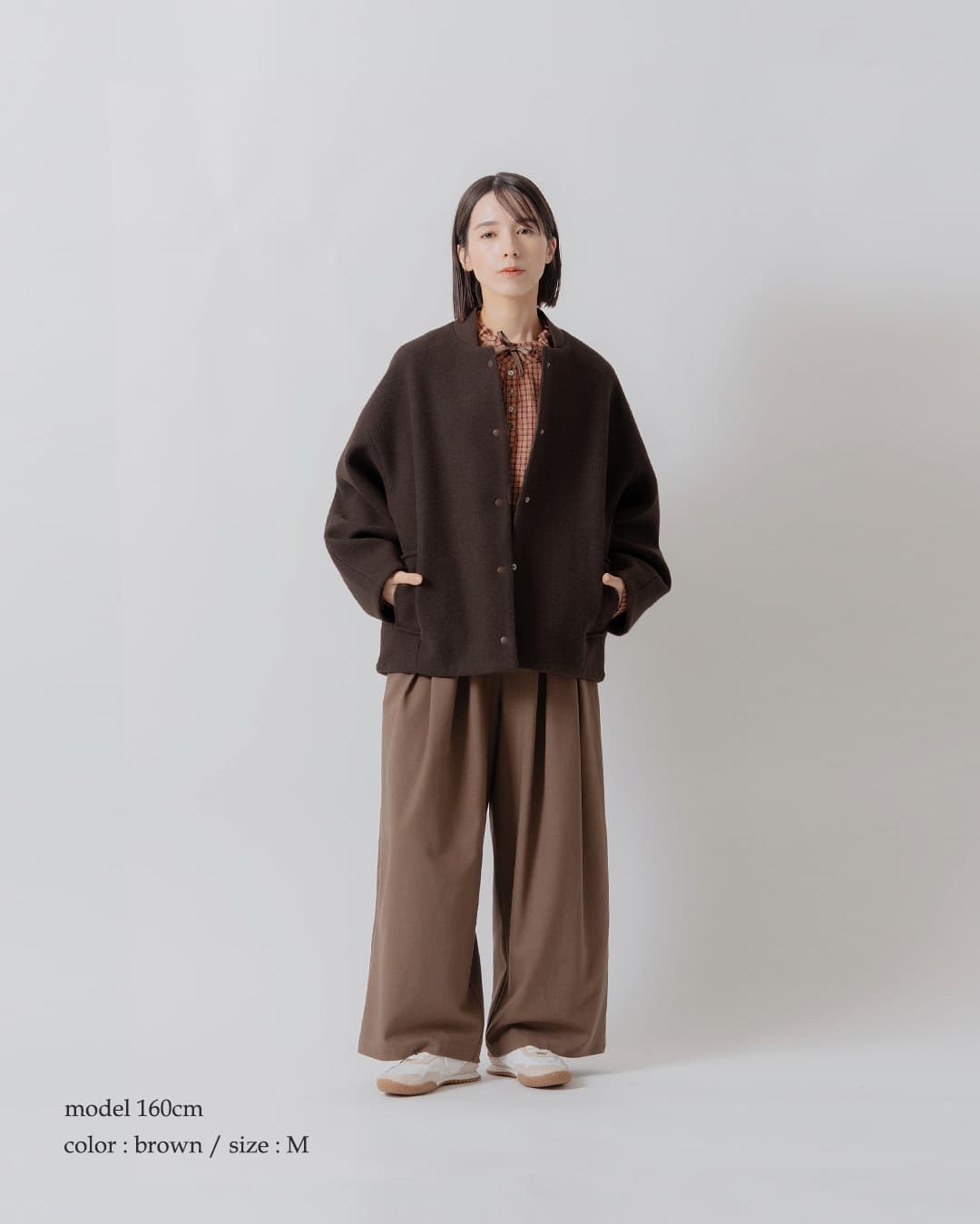 KELEN(ケレン)ウール混 コクーンシルエット スタジャン FLIN lkl26fjk2094