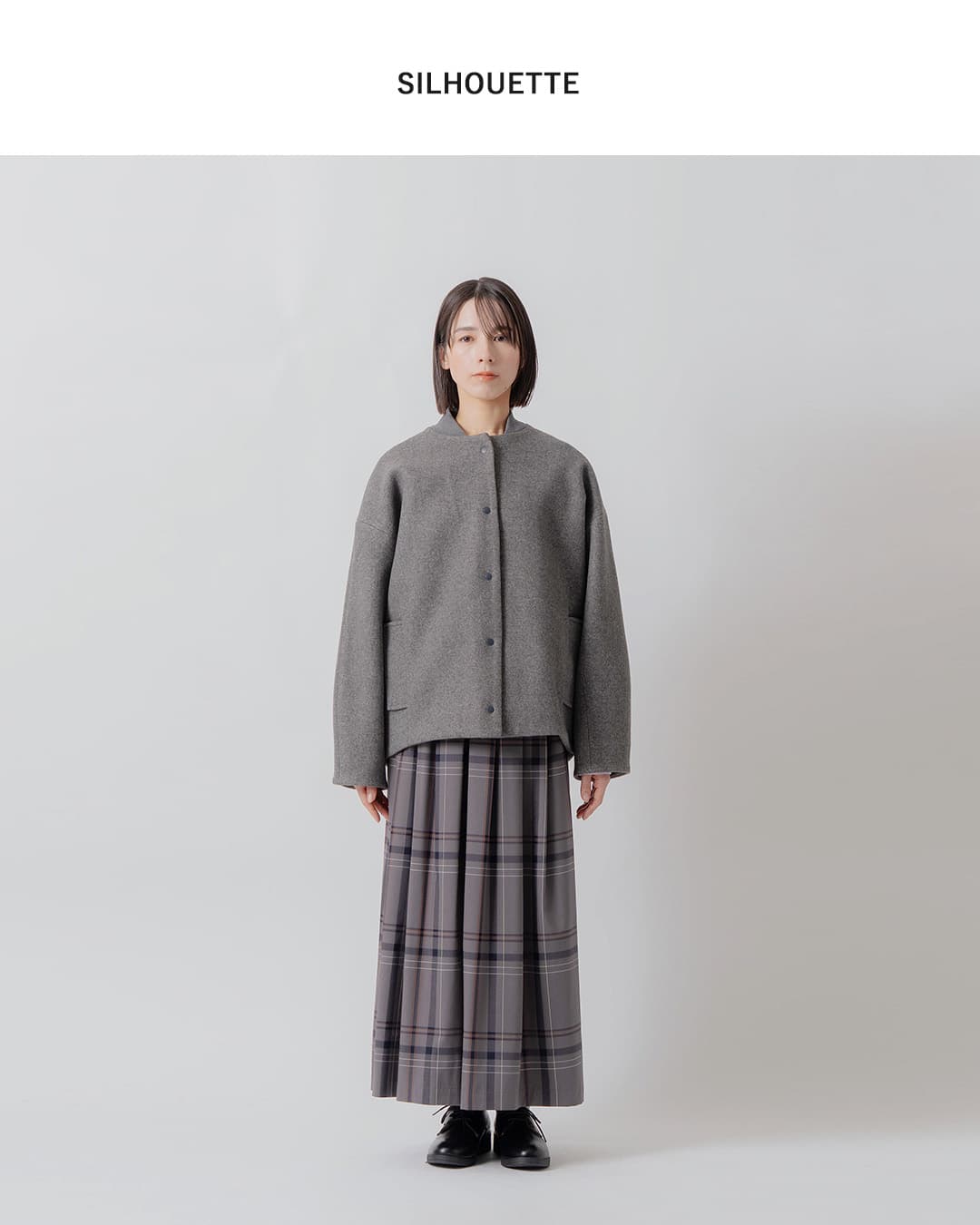 KELEN(ケレン)ウール混 コクーンシルエット スタジャン FLIN lkl26fjk2094
