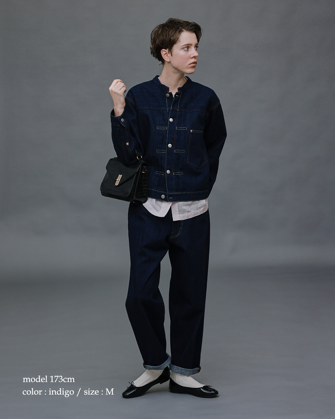 KELEN12oz デニム スタンドカラー ジャケット BRENDA BIG TRUCKER JACKET lkl26fjk2097
