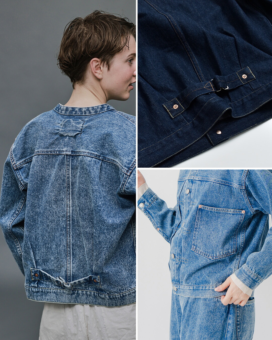 KELEN12oz デニム スタンドカラー ジャケット BRENDA BIG TRUCKER JACKET lkl26fjk2097