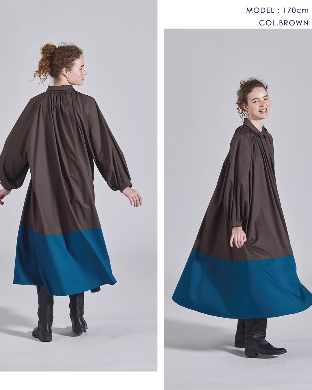 KELEN(ケレン)パネルデザイン バイカラー ワンピース GOWN lkl26fop2145