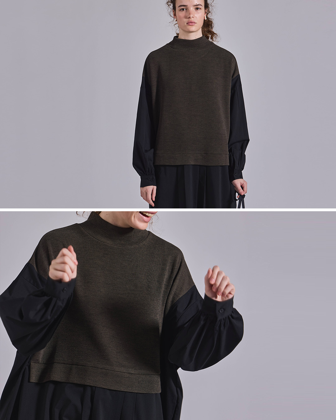 KELENパネルデザイン ニットコンビ ワンピース JOHOP lkl26fop2146