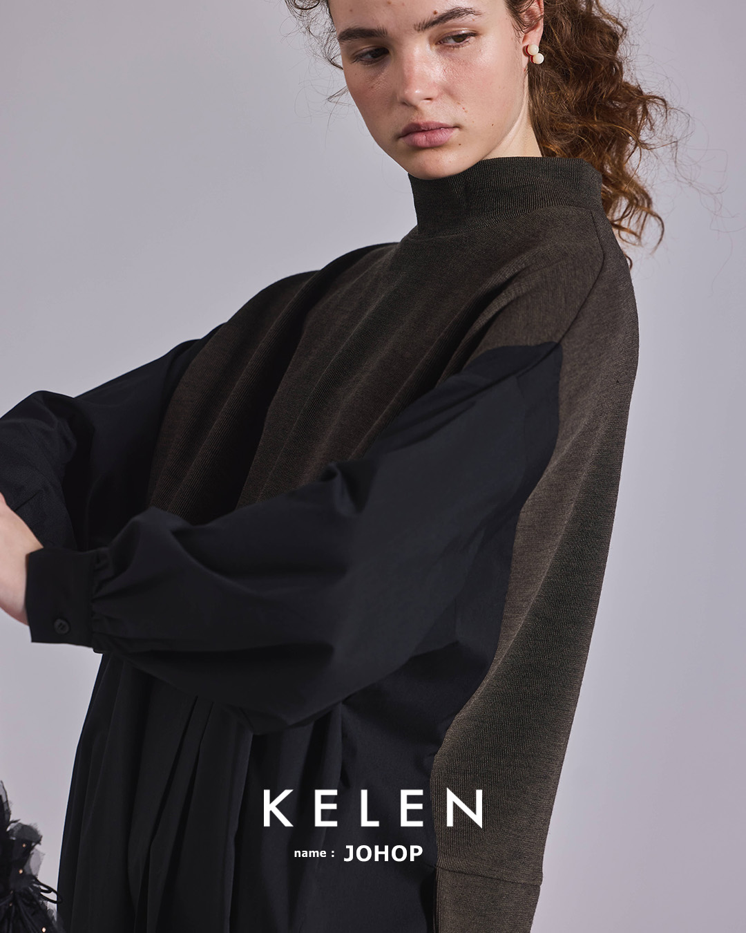 KELENパネルデザイン ニットコンビ ワンピース JOHOP lkl26fop2146