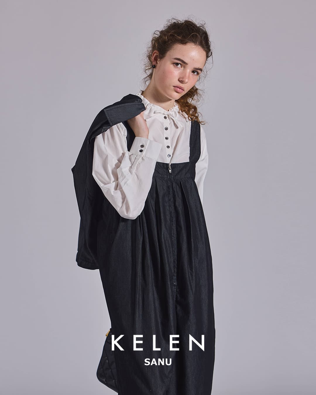 KELEN接触冷感 4.5oz デニム サロペット SANU lkl26fpt2154