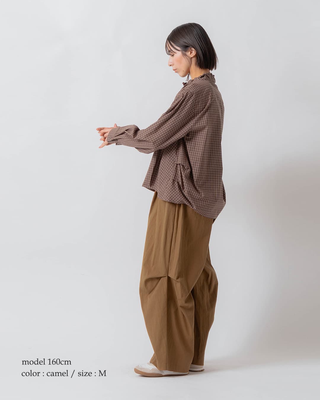KELENコットン サイドタックデザイン ワイドパンツ SHELLY lkl26fpt2167