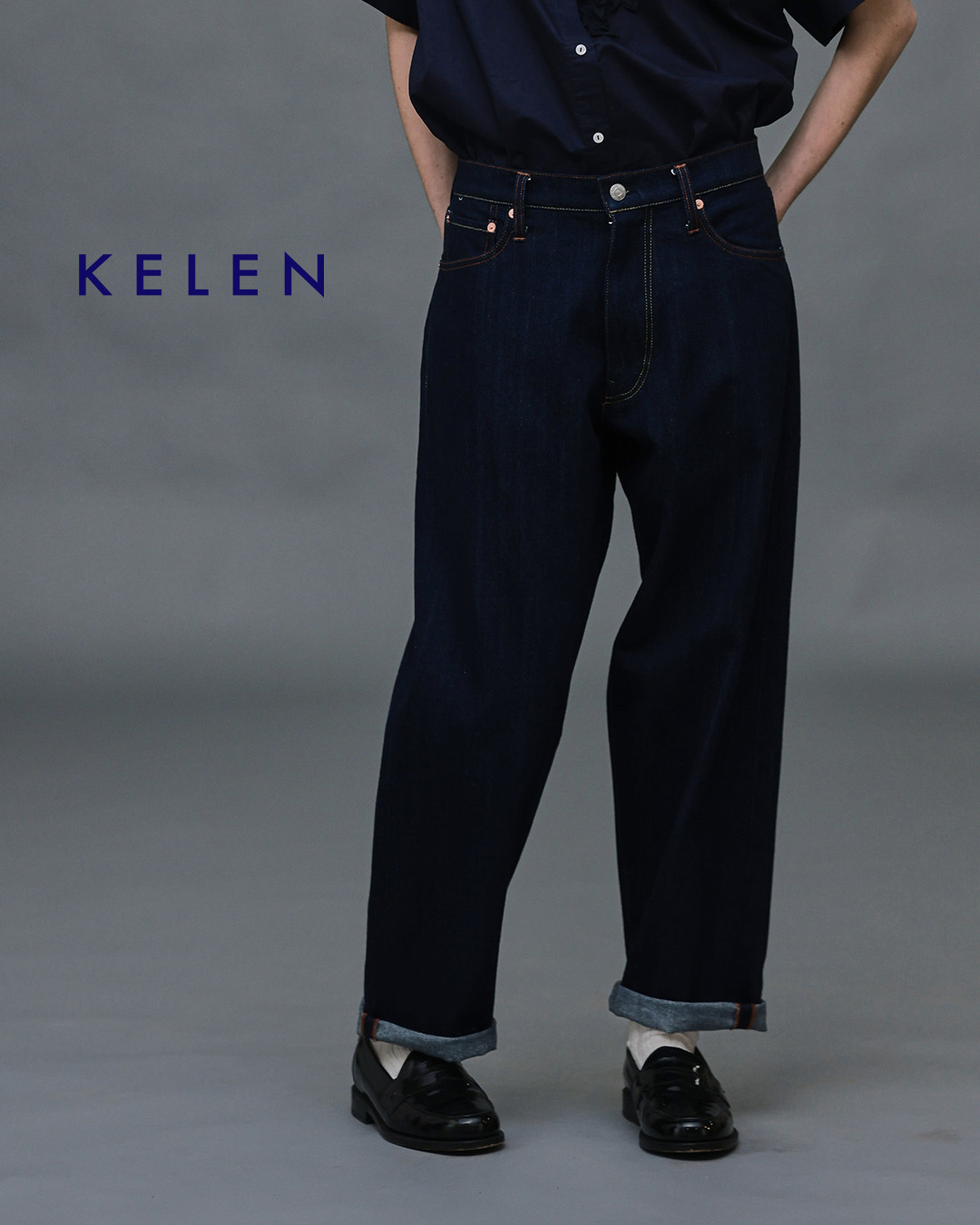 KELENルーズテーパード デニムパンツ LOOSE TAPERED JEANS lkl26fpt2168