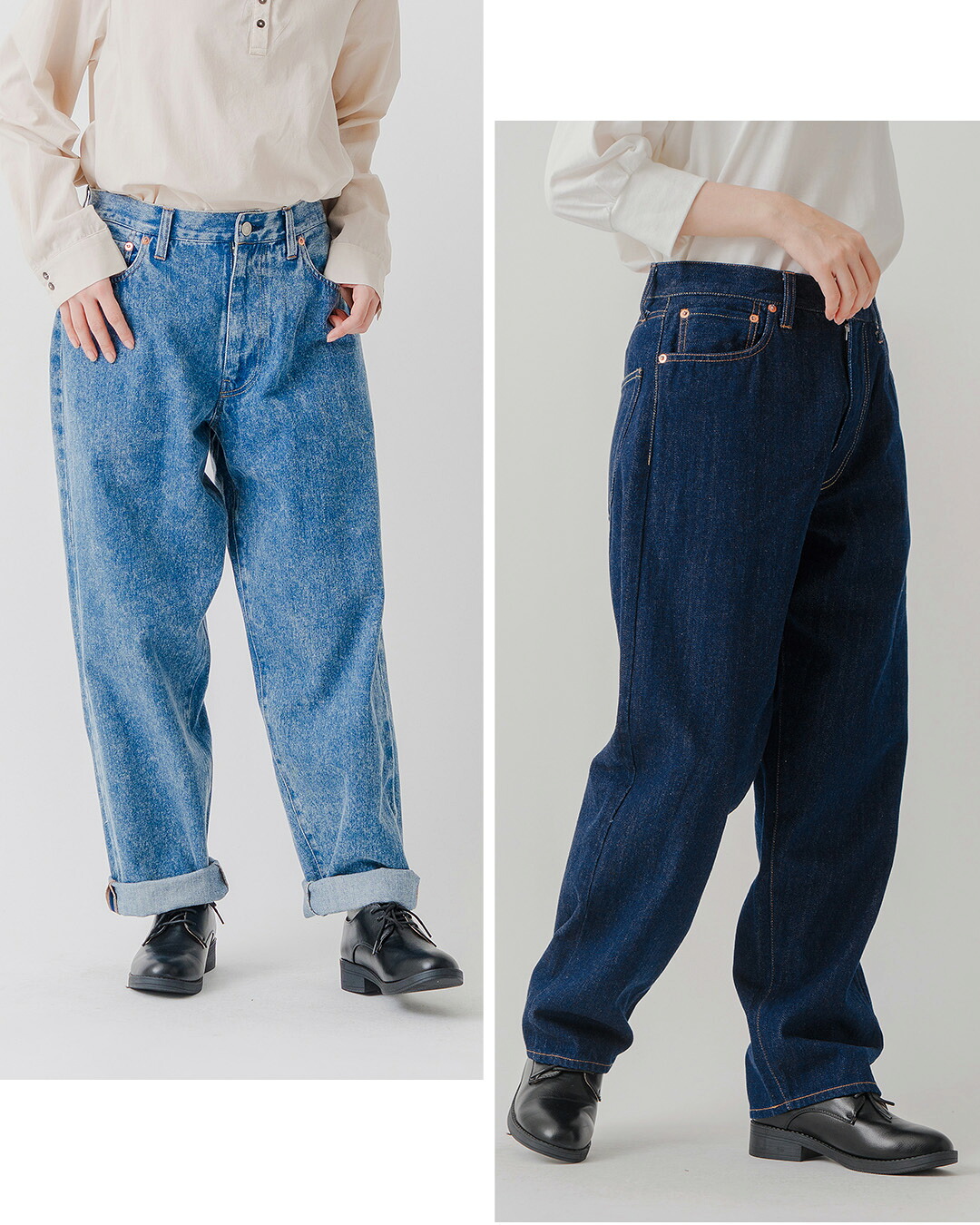 KELENルーズテーパード デニムパンツ LOOSE TAPERED JEANS lkl26fpt2168