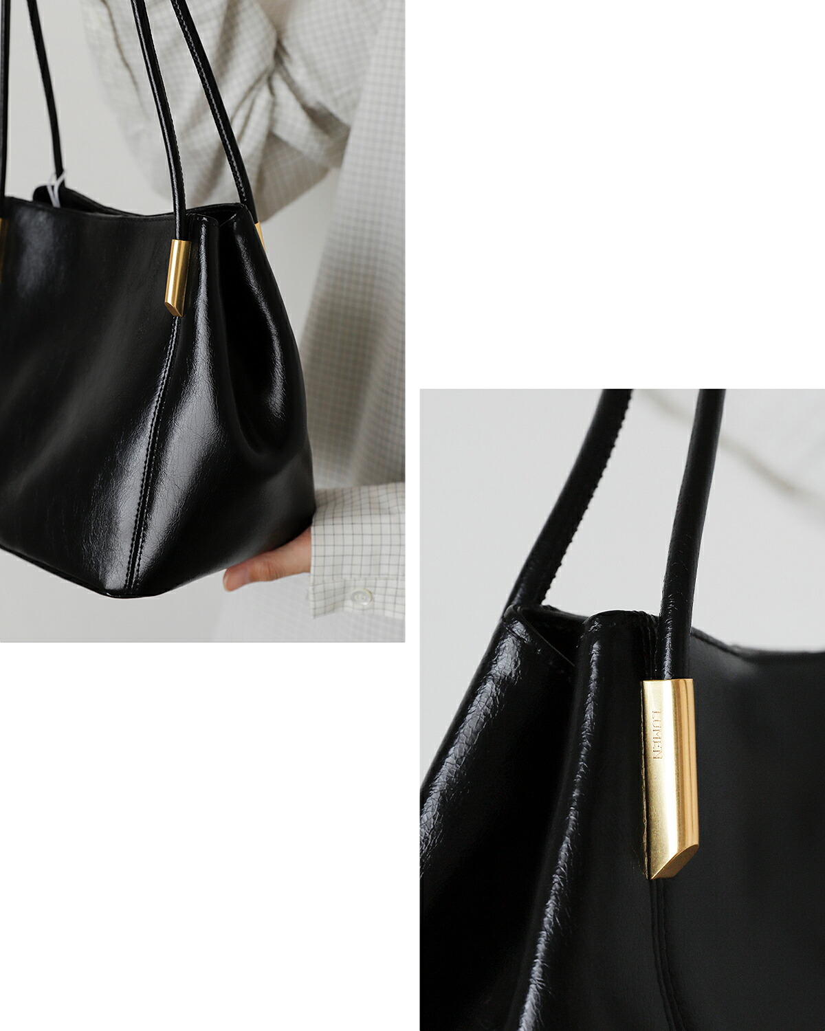 Atelier de LUMEN(アトリエ ド ルメン)カウレザー ショルダーバッグ MARRON BAG lll1f05