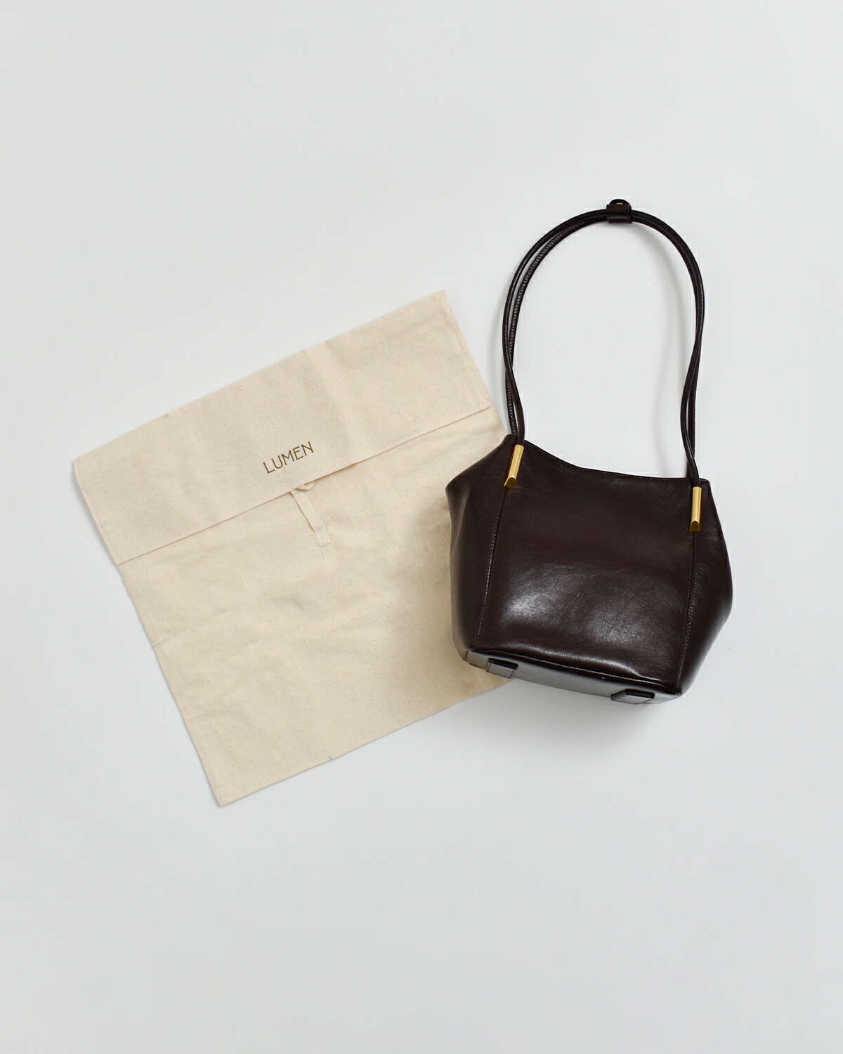 Atelier de LUMEN(アトリエ ド ルメン)カウレザー ショルダーバッグ MARRON BAG lll1f05