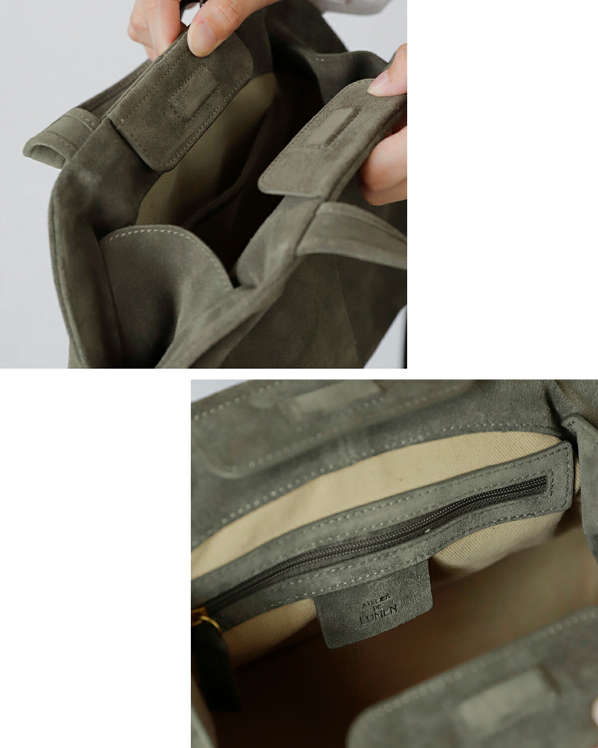 Atelier de LUMEN(アトリエ ド ルメン)カウレザー スエード ハンドバッグ PAVE PETIT BAG lll6f38