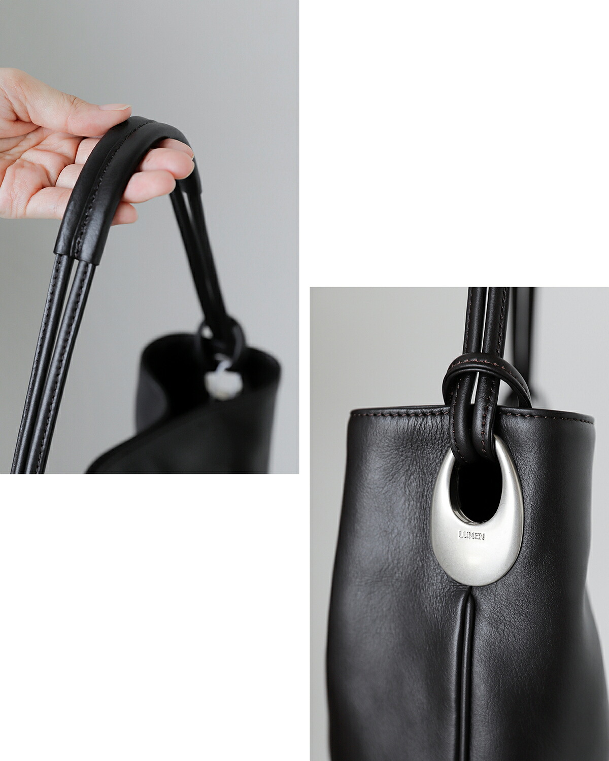 Atelier de LUMEN(アトリエ ド ルメン)カウレザー バケットバッグ COLLEN BUCKET BAG lll6f96