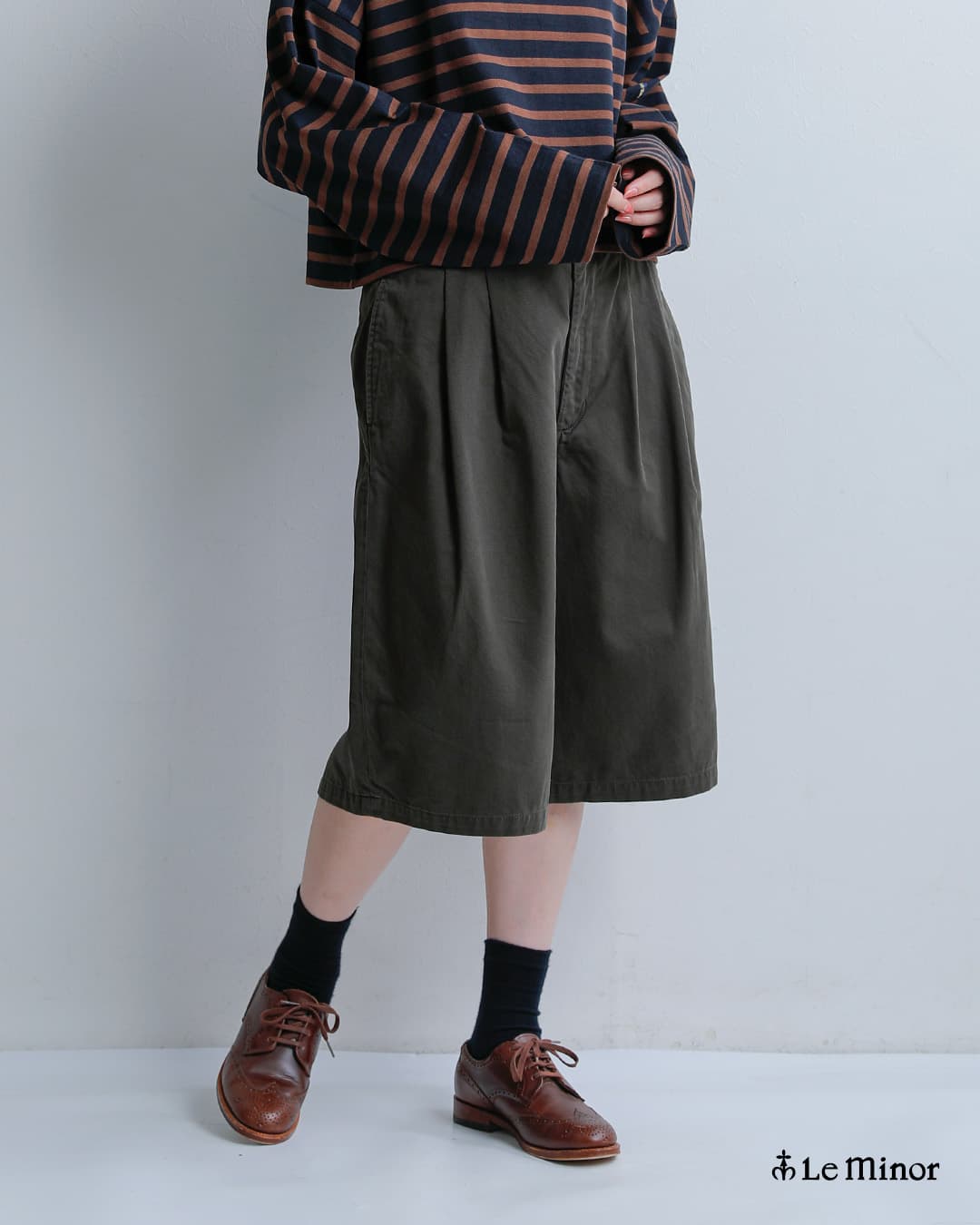 Le minor(ルミノア)コットン 2タック バミューダパンツ M52 BERMUDA lmc03404